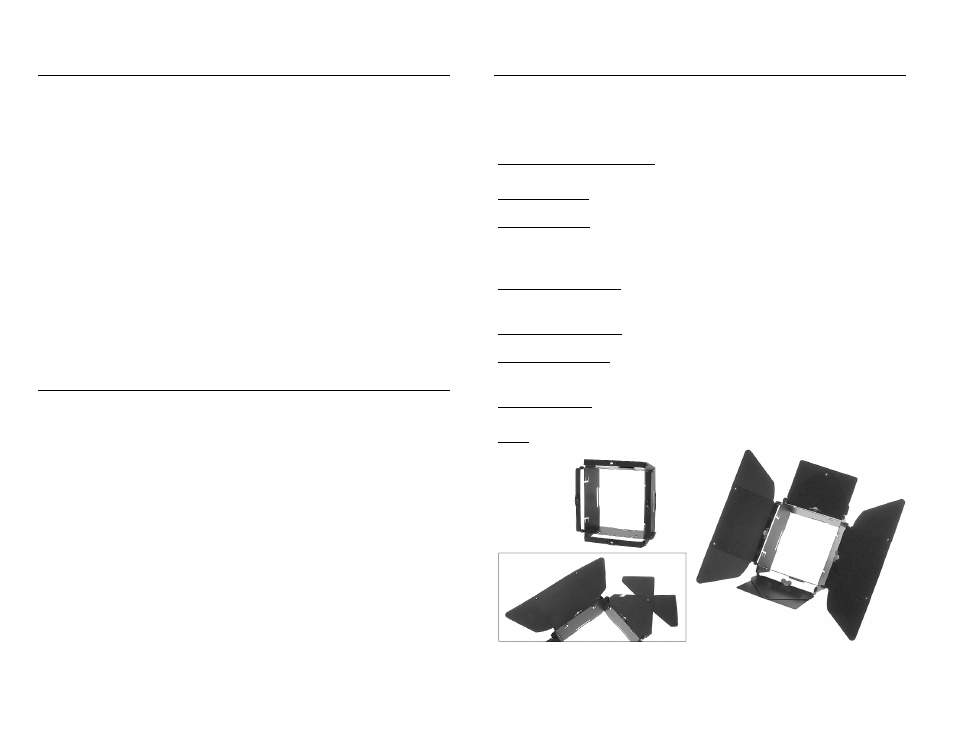 Important safeguards, Barndoor & accessory frame instructions | Dynalite RR-AFBD User Manual | Page 2 / 2