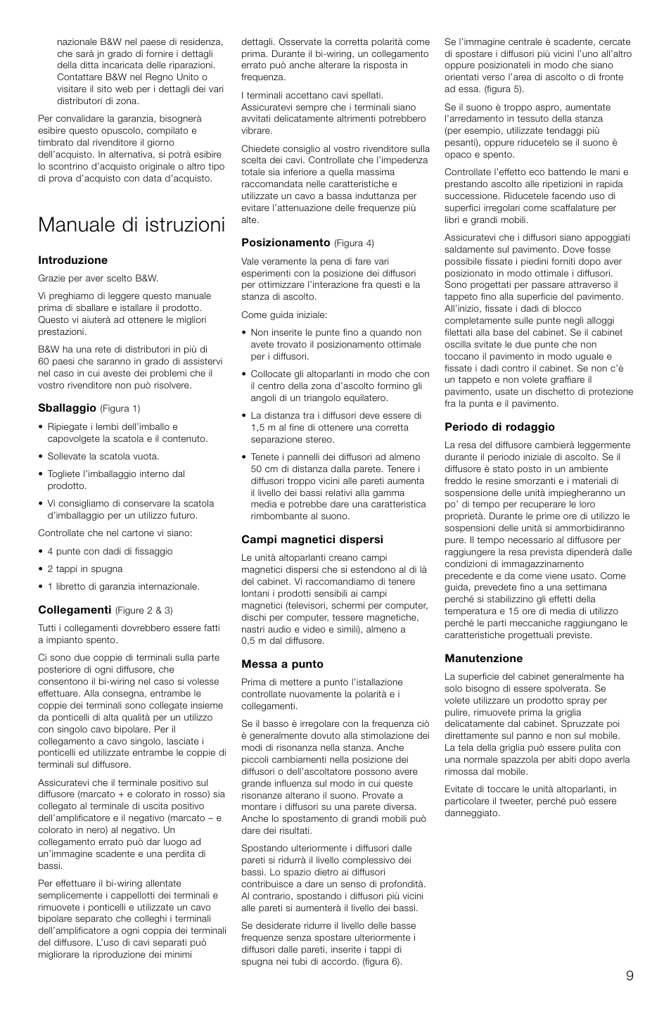 Manuale di istruzioni | Bowers & Wilkins CM6 User Manual | Page 12 / 29