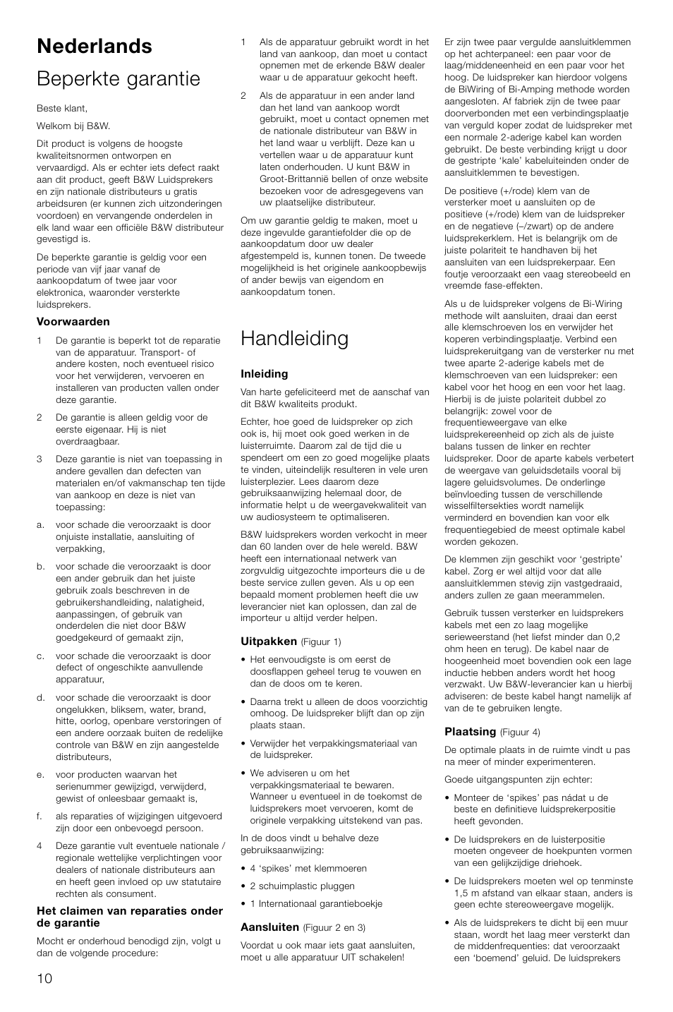 Nederlands beperkte garantie, Handleiding | Bowers & Wilkins CM6 User Manual | Page 13 / 29