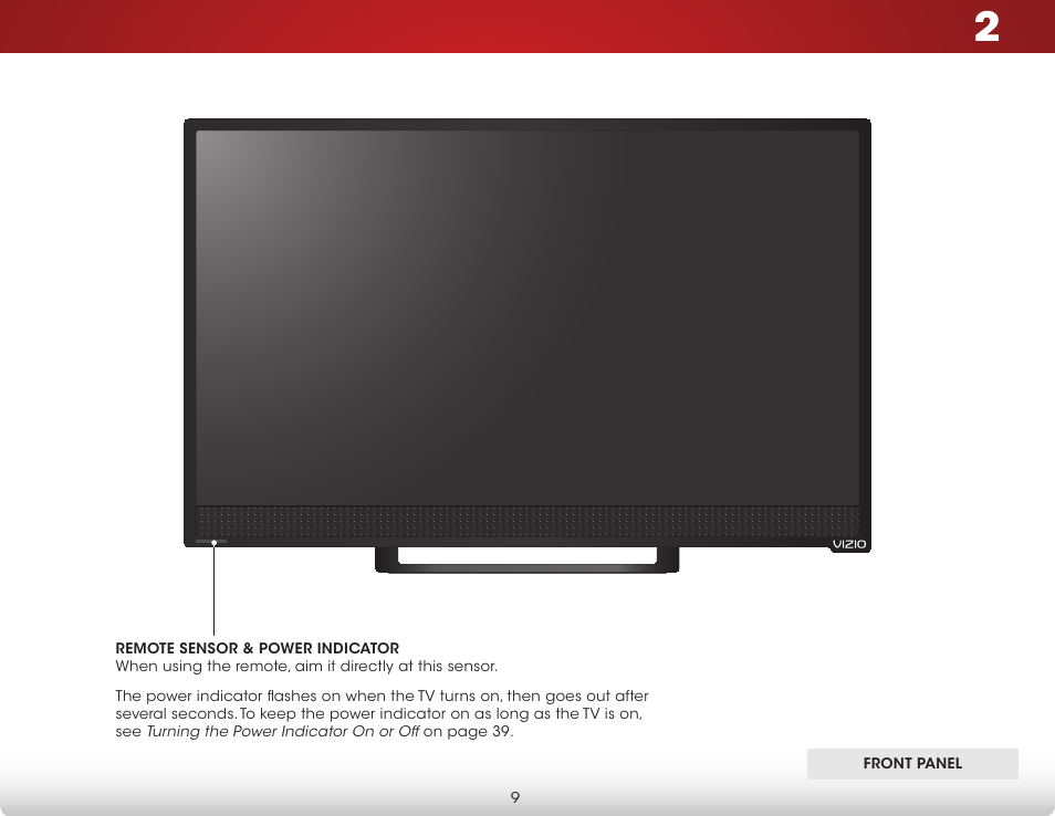 Front panel | Vizio E231-B1 - User Manual User Manual | Page 15 / 58