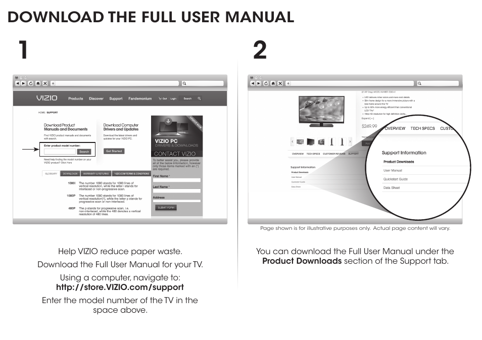 Download the full user manual | Vizio E241-B1 - Quickstart Guide User Manual | Page 5 / 16