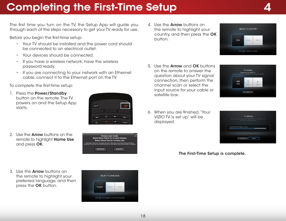 Completing the first-time setup | Vizio E320-B1 - User Manual User Manual | Page 24 / 57