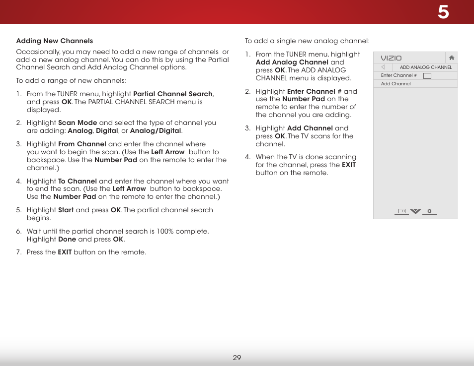 Adding new channels | Vizio E320-B1 - User Manual User Manual | Page 35 / 57