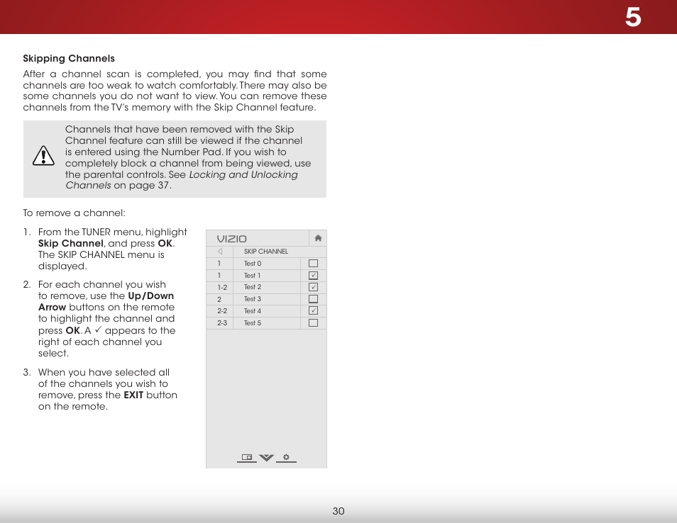 Skipping channels | Vizio E320-B1 - User Manual User Manual | Page 36 / 57