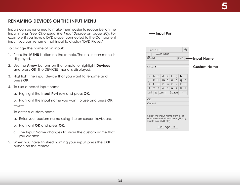 Renaming devices on the input menu | Vizio E320-B1 - User Manual User Manual | Page 40 / 57