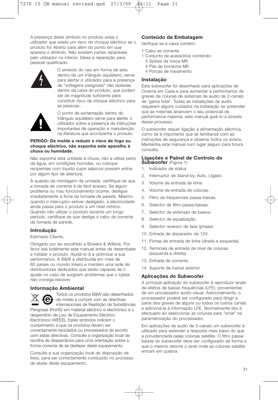 Bowers & Wilkins ASW 10CM User Manual | Page 34 / 104