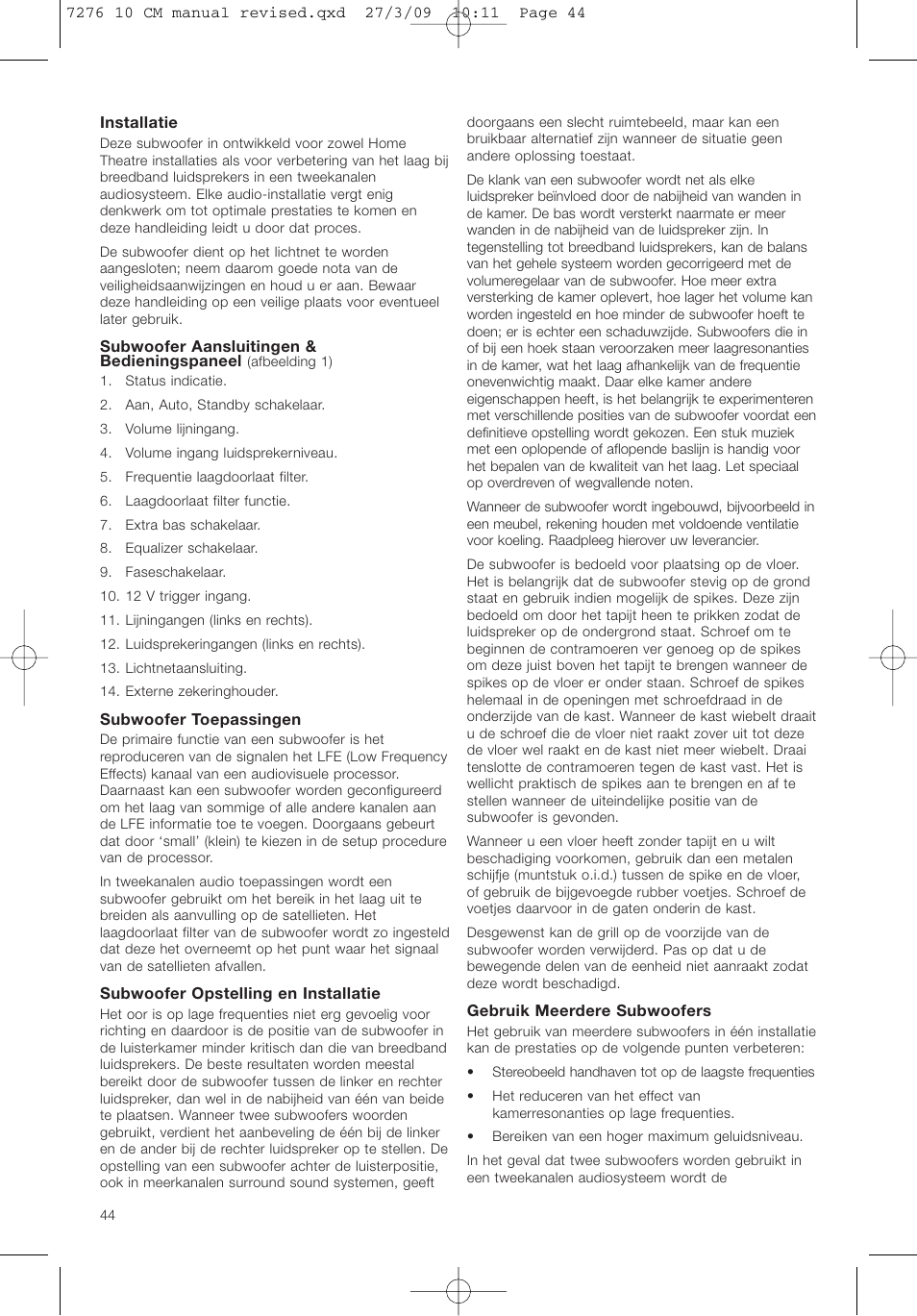 Bowers & Wilkins ASW 10CM User Manual | Page 47 / 104