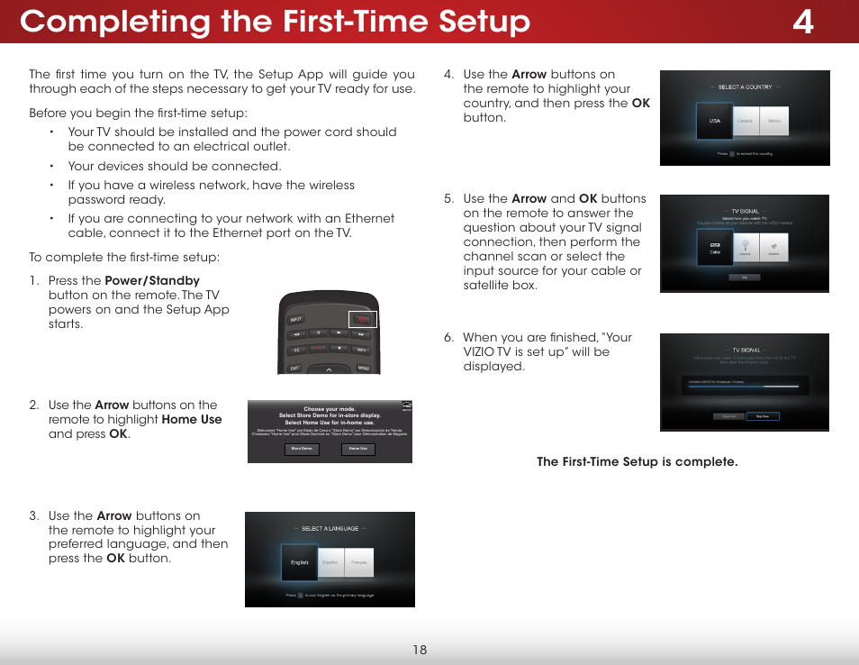 Completing the first-time setup | Vizio E390-B1E - User Manual User Manual | Page 24 / 57