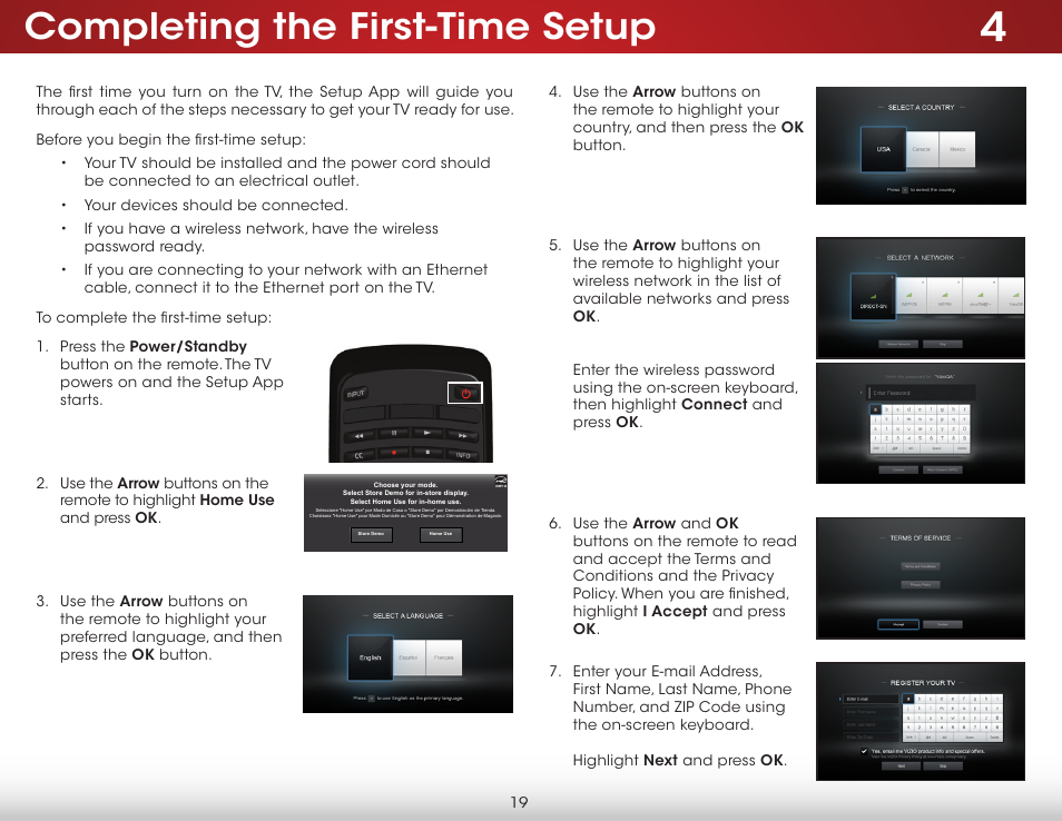 Completing the first-time setup | Vizio E400i-B2 - User Manual User Manual | Page 25 / 76