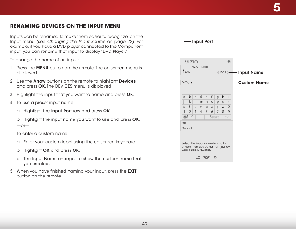 Renaming devices on the input menu | Vizio E400i-B2 - User Manual User Manual | Page 49 / 76