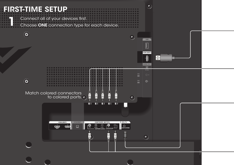 First-time setup | Vizio E400i-B2 - Quickstart Guide User Manual | Page 6 / 20