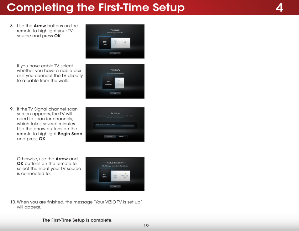 Completing the first-time setup | Vizio E420i-B0 - User Manual User Manual | Page 25 / 75