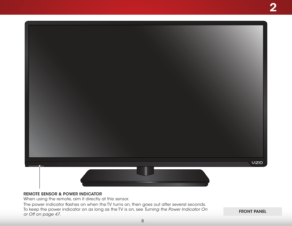Front panel | Vizio E550i-B2 - User Manual User Manual | Page 14 / 75