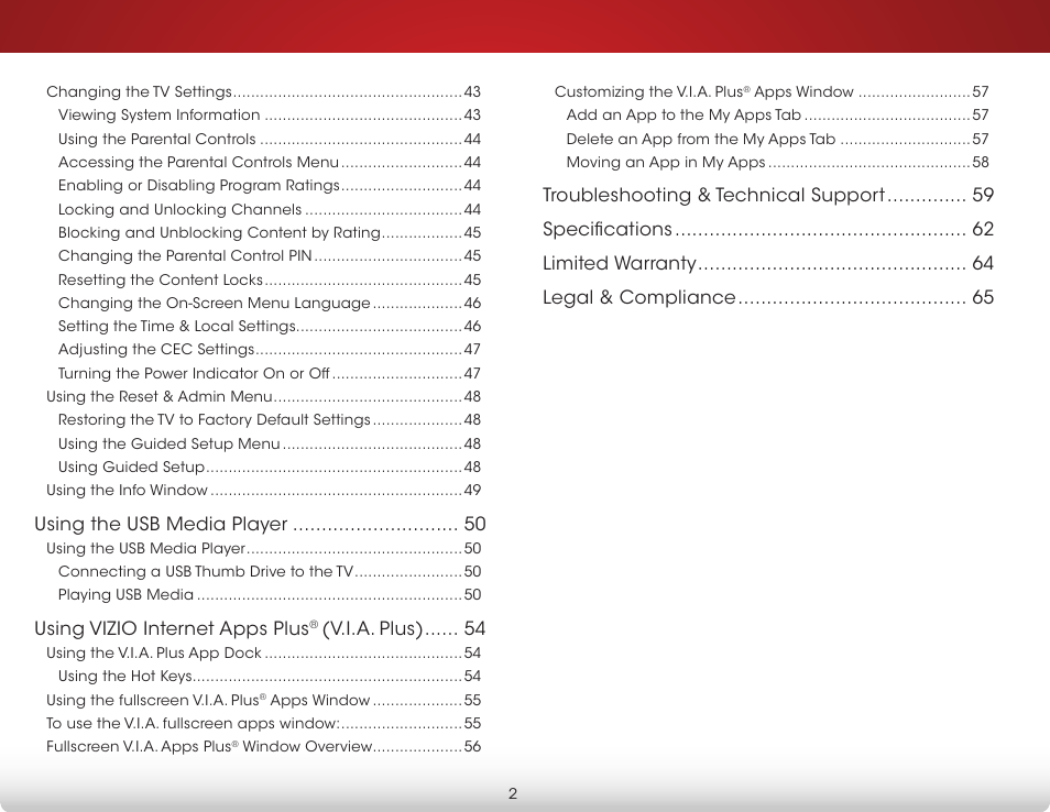 Vizio E550i-B2 - User Manual User Manual | Page 8 / 75