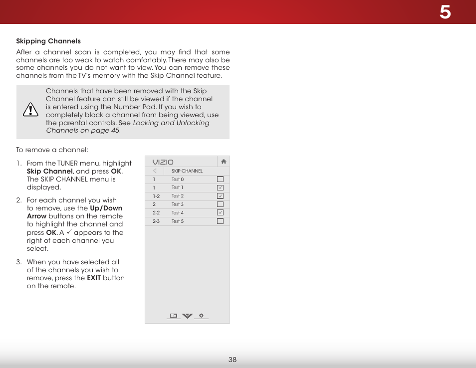Skipping channels | Vizio E600i-B3 - User Manual User Manual | Page 44 / 75