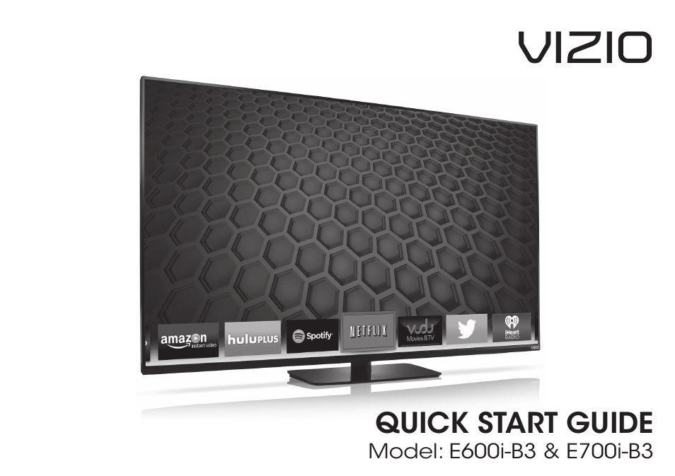 Vizio E700i-B3 - Quickstart Guide User Manual | 24 pages