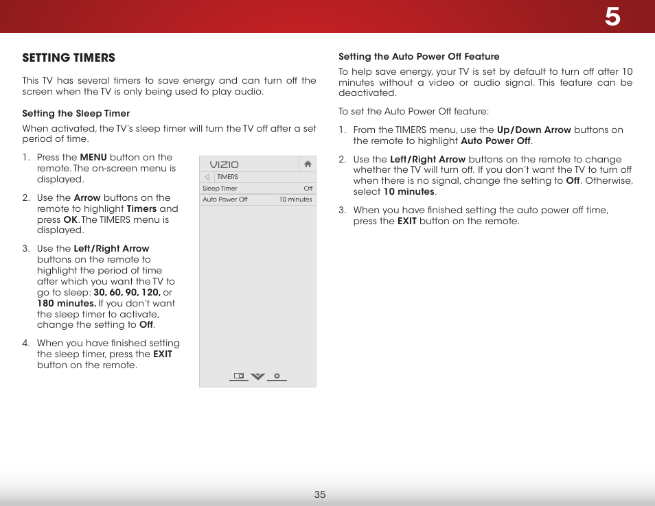 Setting timers | Vizio E241i-B1 - User Manual User Manual | Page 41 / 77
