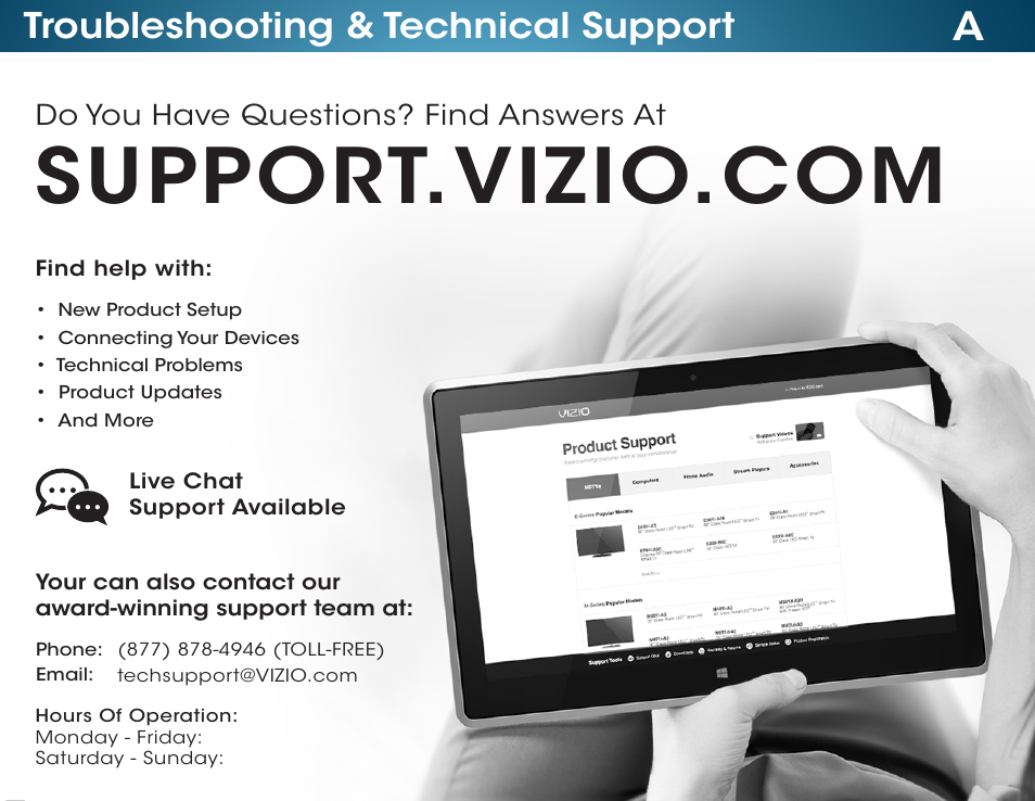 Troubleshooting & technical support, Do you have questions? find answers at | Vizio M652i-B2 - User Manual User Manual | Page 66 / 76