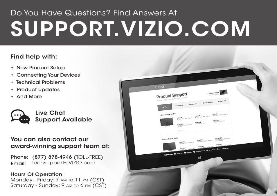 Do you have questions? find answers at | Vizio M652i-B2 - Quickstart Guide User Manual | Page 4 / 28