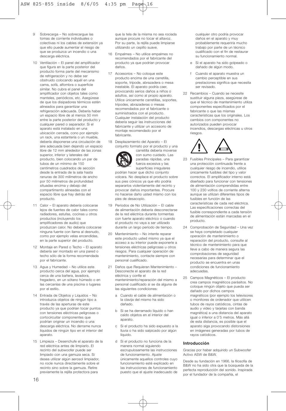 Bowers & Wilkins ASW825 User Manual | Page 19 / 64