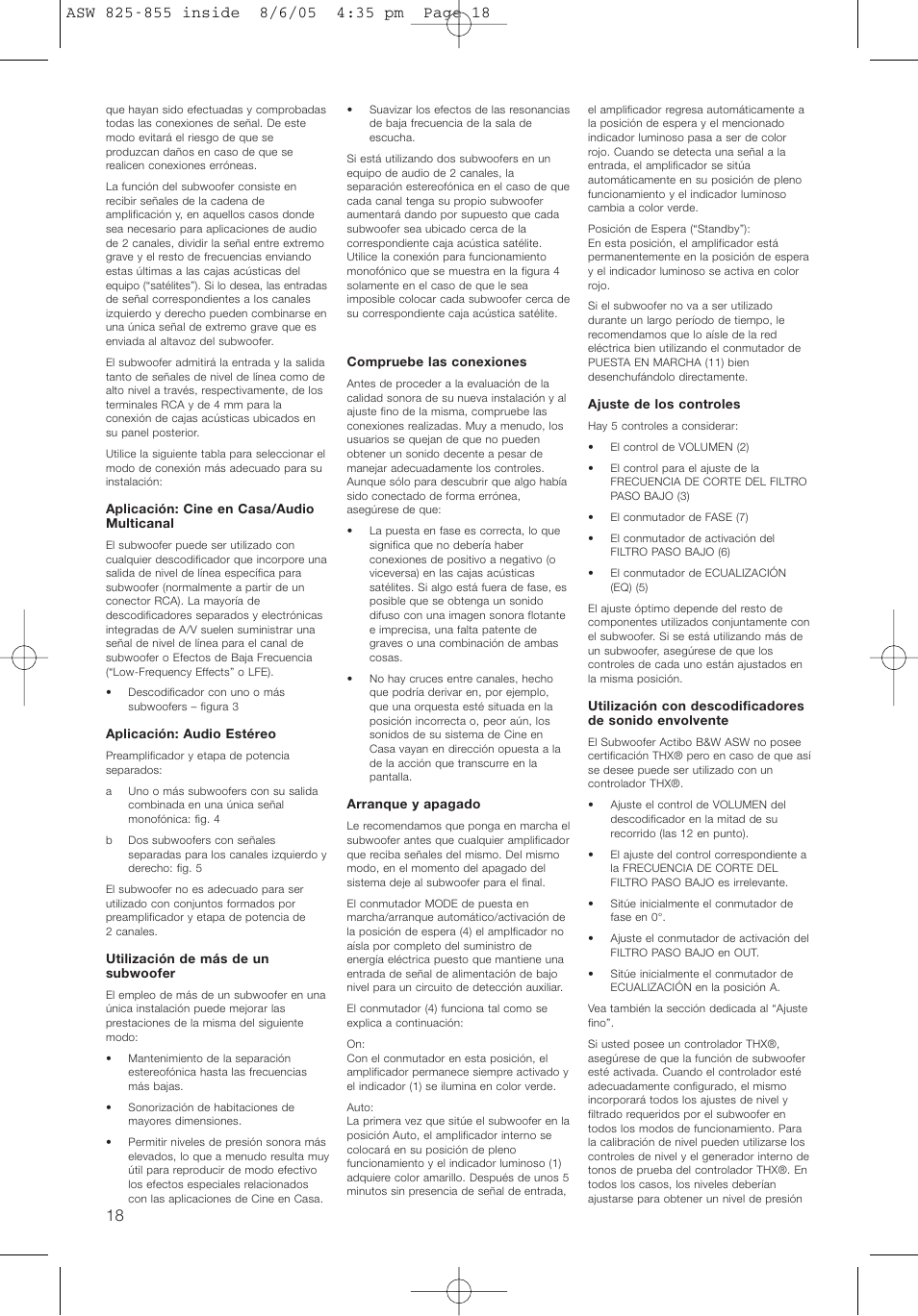 Bowers & Wilkins ASW825 User Manual | Page 21 / 64