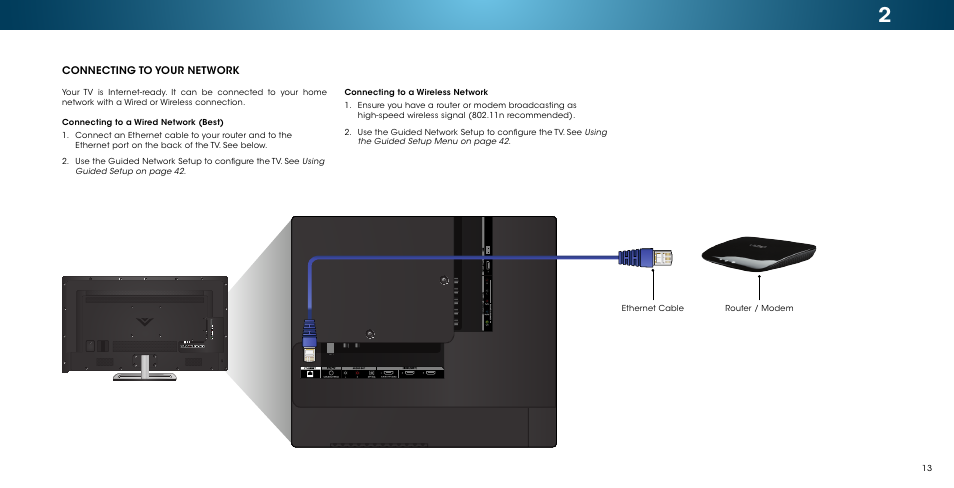 Connecting to your network | Vizio M502i-B1 - User Manual User Manual | Page 19 / 67