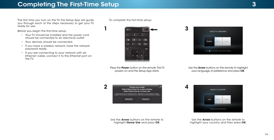 Completing the first-time setup, 3completing the first-time setup | Vizio M502i-B1 - User Manual User Manual | Page 20 / 67
