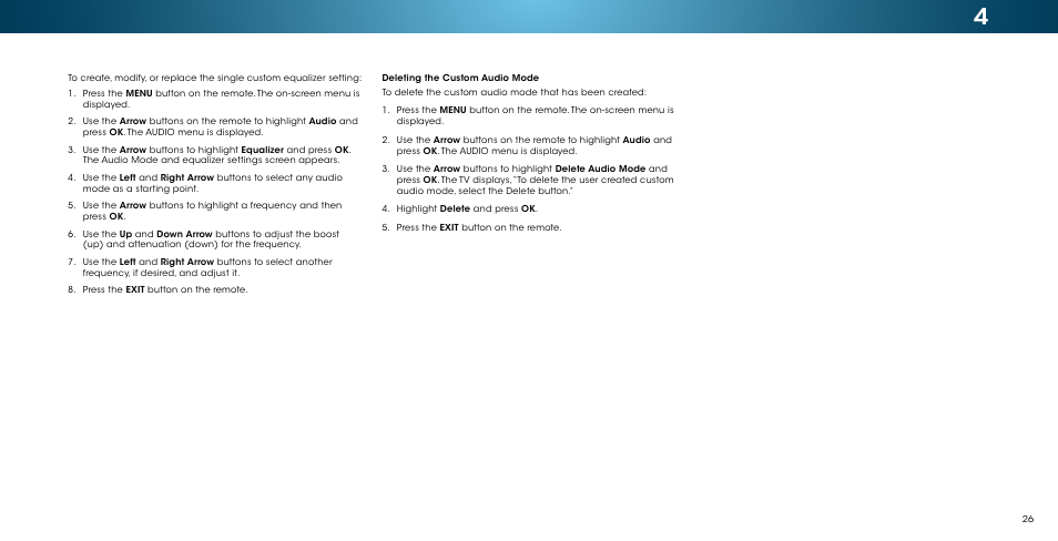 Deleting the custom audio mode, Deleting the | Vizio M502i-B1 - User Manual User Manual | Page 32 / 67