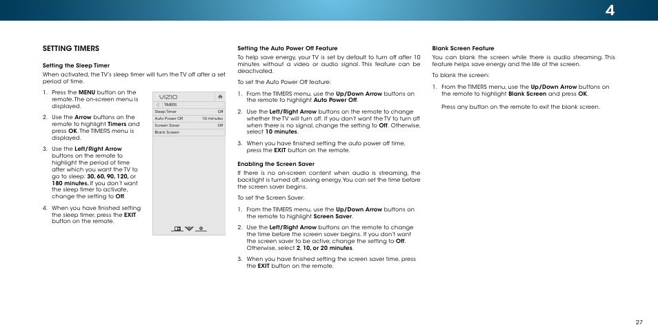 Setting timers, Vizio | Vizio M502i-B1 - User Manual User Manual | Page 33 / 67