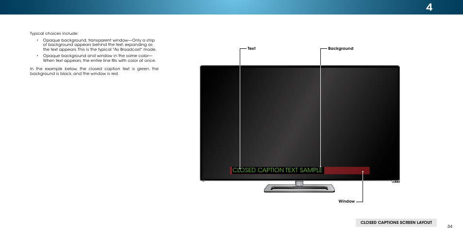 Closed caption text sample | Vizio M502i-B1 - User Manual User Manual | Page 40 / 67