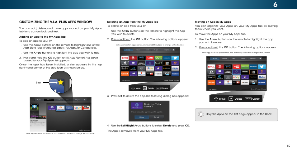 Customizing the v.i.a. plus apps window | Vizio M502i-B1 - User Manual User Manual | Page 56 / 67
