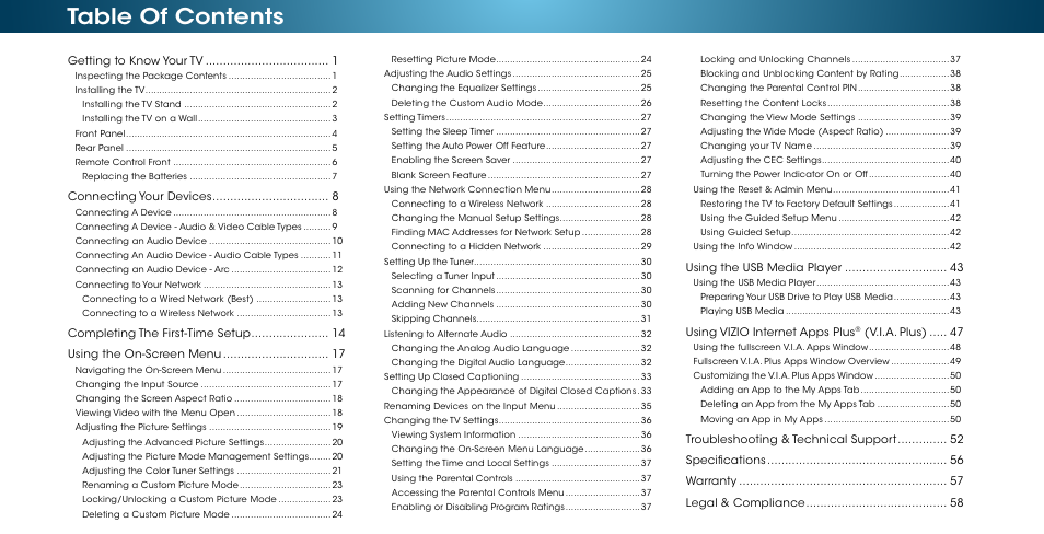 Vizio M502i-B1 - User Manual User Manual | Page 6 / 67