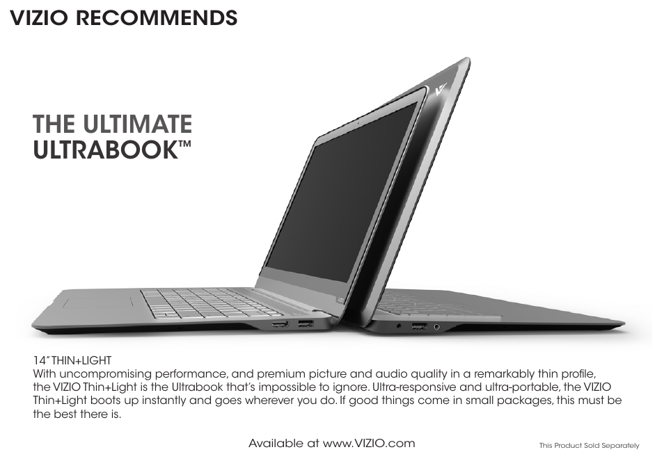 The ultimate ultrabook, Vizio recommends | Vizio M422i-B1 - Quickstart Guide User Manual | Page 24 / 28