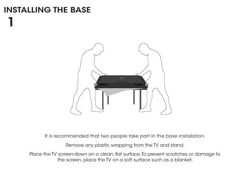 Installing the base | Vizio M422i-B1 - Quickstart Guide User Manual | Page 6 / 28