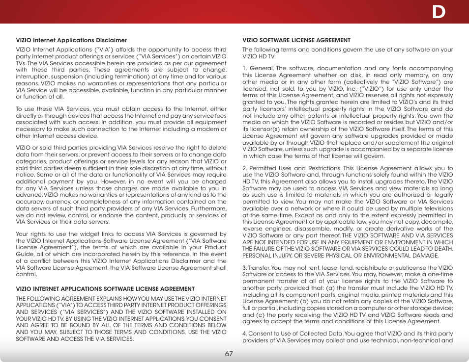 Vizio D650i-C3 - User Manual User Manual | Page 73 / 76