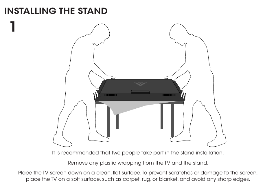 Installing the stand | Vizio D650i-C3 - Quickstart Guide User Manual | Page 6 / 25