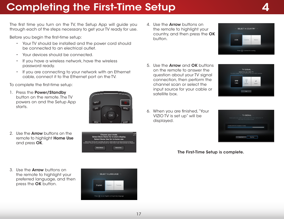 Completing the first-time setup | Vizio D390-B0 - User Manual User Manual | Page 23 / 59