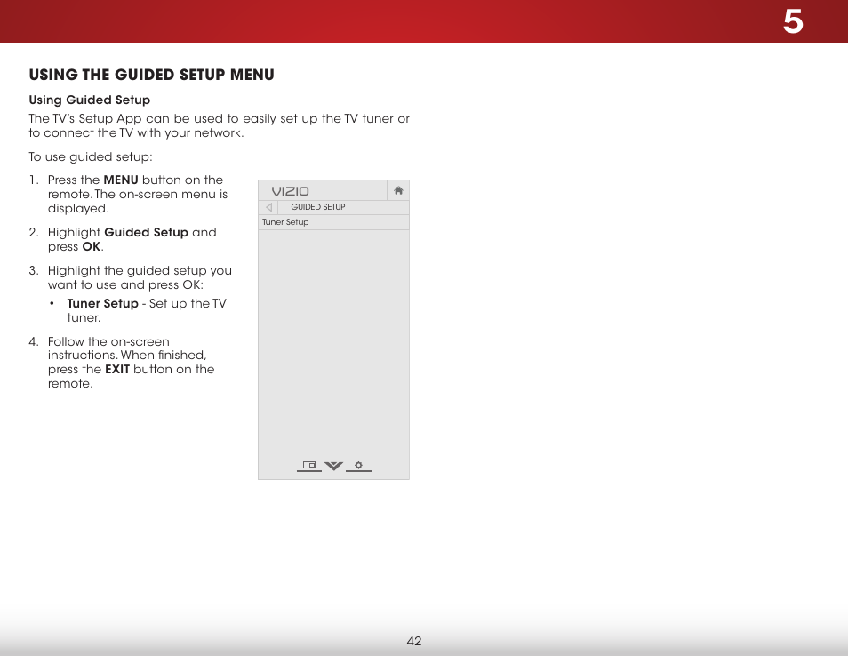 Using the guided setup menu, Using guided setup, Using the guided setup menu using guided setup | Vizio D390-B0 - User Manual User Manual | Page 48 / 59