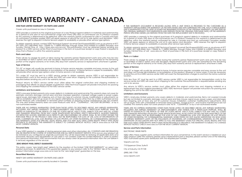 Vizio D390-B0 - Quickstart Guide User Manual | Page 18 / 20
