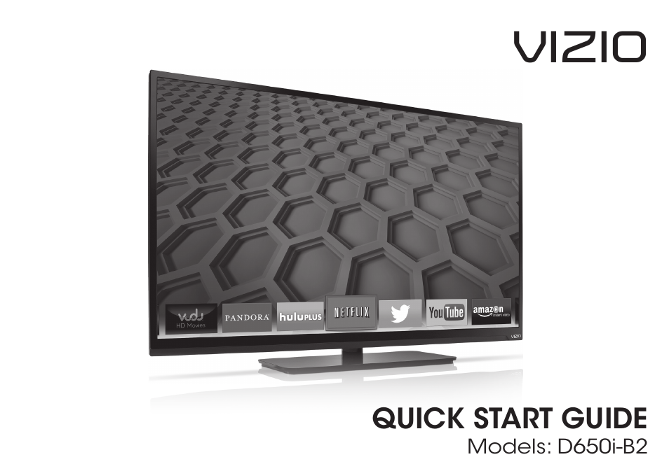 Vizio D650i-B2 - Quickstart Guide User Manual | 24 pages