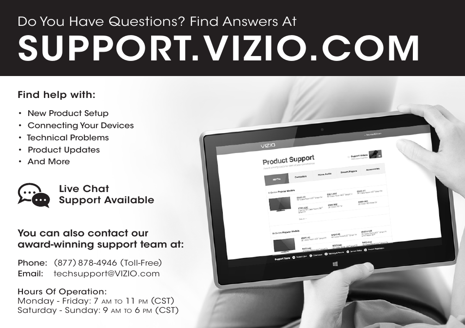 Do you have questions? find answers at | Vizio D650i-B2 - Quickstart Guide User Manual | Page 4 / 24