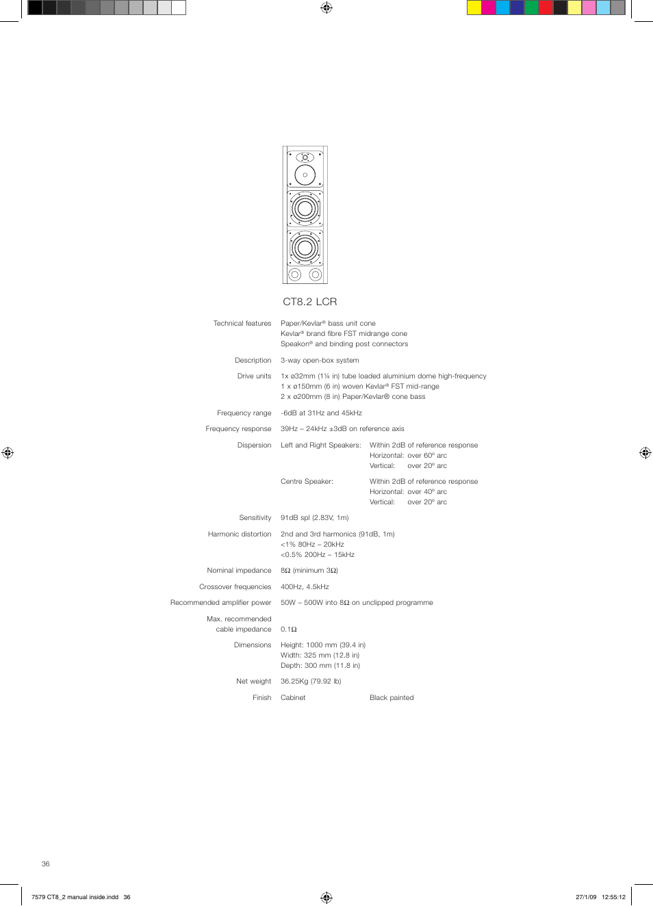 Ct8.2 lcr | Bowers & Wilkins CT8.2 LCR User Manual | Page 37 / 38
