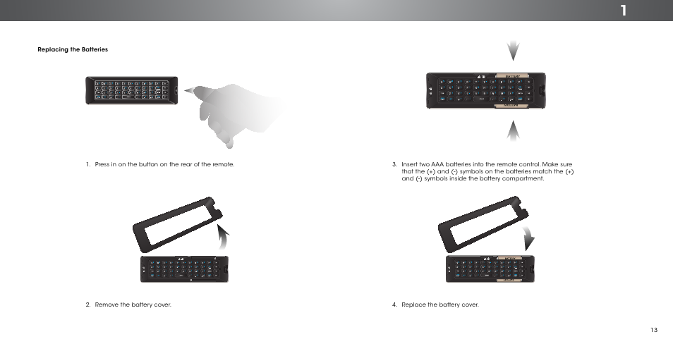 Replacing the batteries | Vizio P552ui-B2 - User Manual User Manual | Page 13 / 69