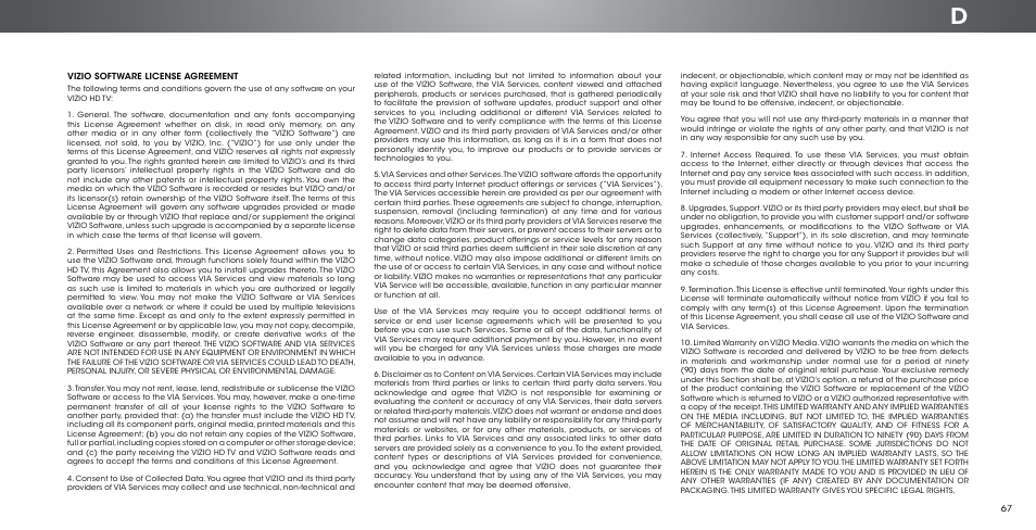 Vizio P602ui-B3 - User Manual User Manual | Page 67 / 69
