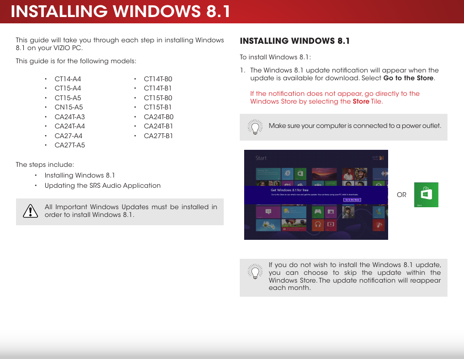 Vizio CT14-A0 - Windows 7 Users Upgrading to Windows 8 Guide User Manual | 5 pages