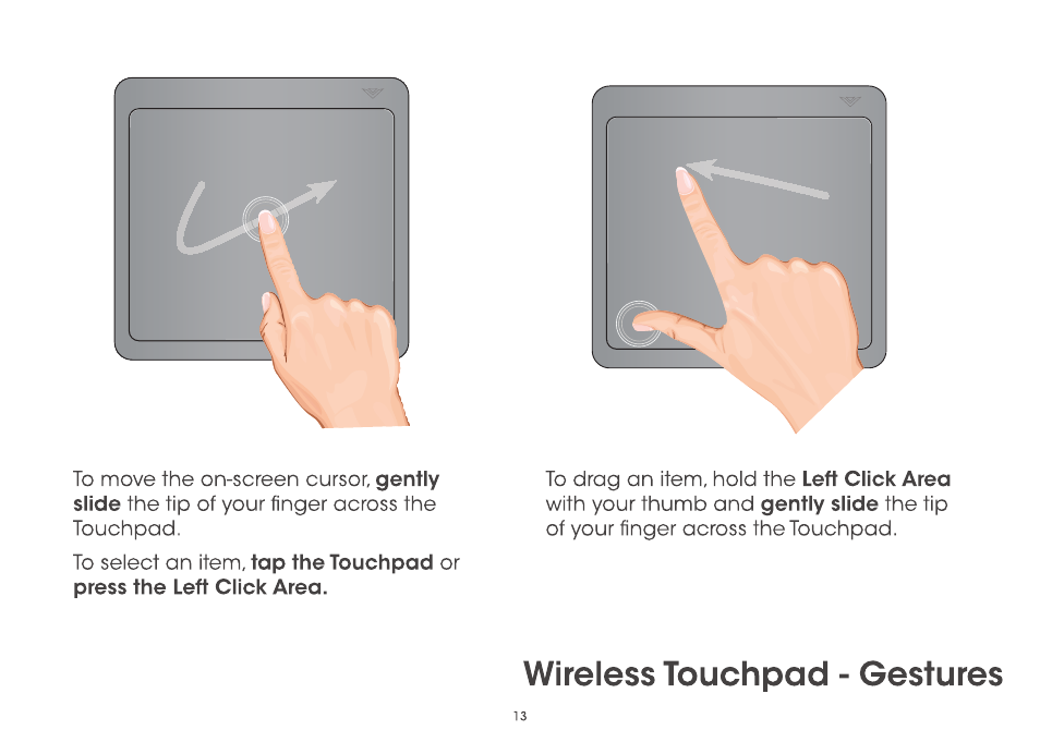 Wireless touchpad - gestures | Vizio CA27-A0 - Quickstart Guide User Manual | Page 15 / 36