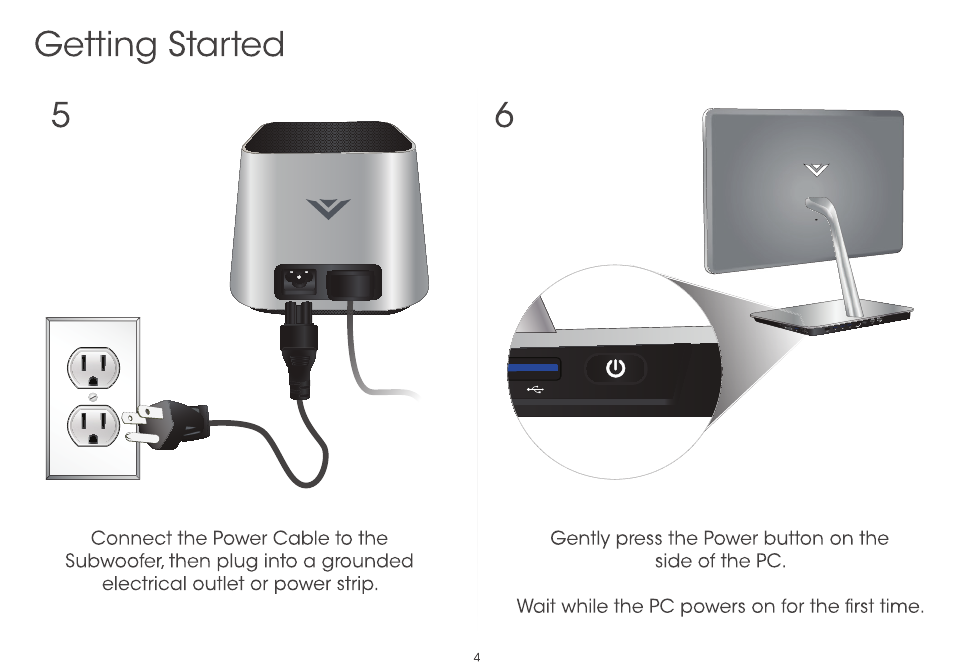 Getting started | Vizio CA24-A4 - Quickstart Guide User Manual | Page 6 / 40