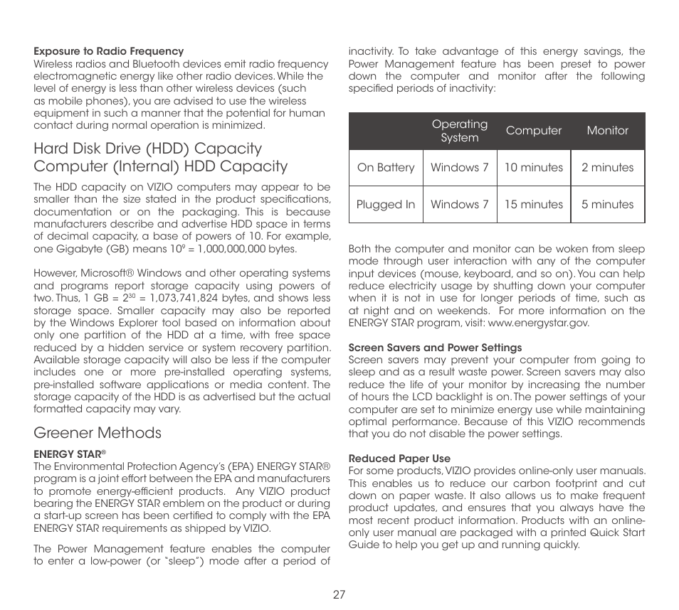 Greener methods | Vizio CT14-A0 - Quickstart Guide User Manual | Page 29 / 36