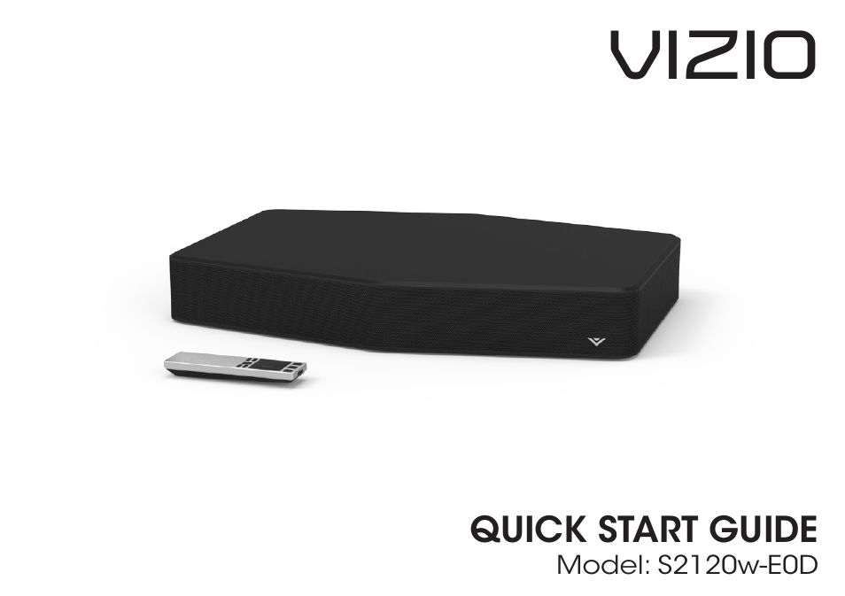 Vizio S2120w-E0D - Quickstart Guide User Manual | 26 pages