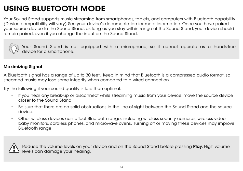 Using bluetooth mode | Vizio S2121w-D0 - Quickstart Guide User Manual | Page 16 / 24